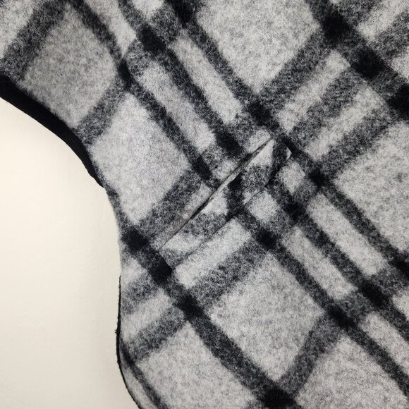 Talbots Wool Blend Plaid Oversized Button Front Poncho Cape PP (XSP) - Picture 7 of 13